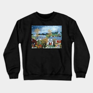 halloween scenes grandma moses Crewneck Sweatshirt